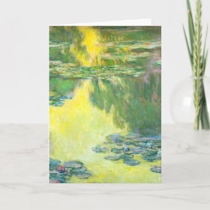Kort för hälsning för Monet solnedgångnäckrosor