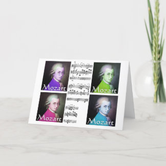 kort för hälsning för mozart popkonst