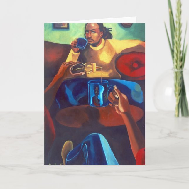 Kort för hälsning "för ögakontakt" tomt (Framsida)