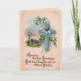 Kort för hälsning för påsk för blåttblommakor