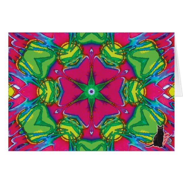 Kort för hälsning för PetalsKC-Kaleidoscope (Framsidan Horizontal)