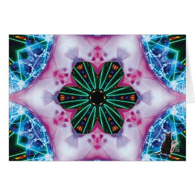 Kort för hälsning för PinkieKC-Kaleidoscope (Framsidan Horizontal)