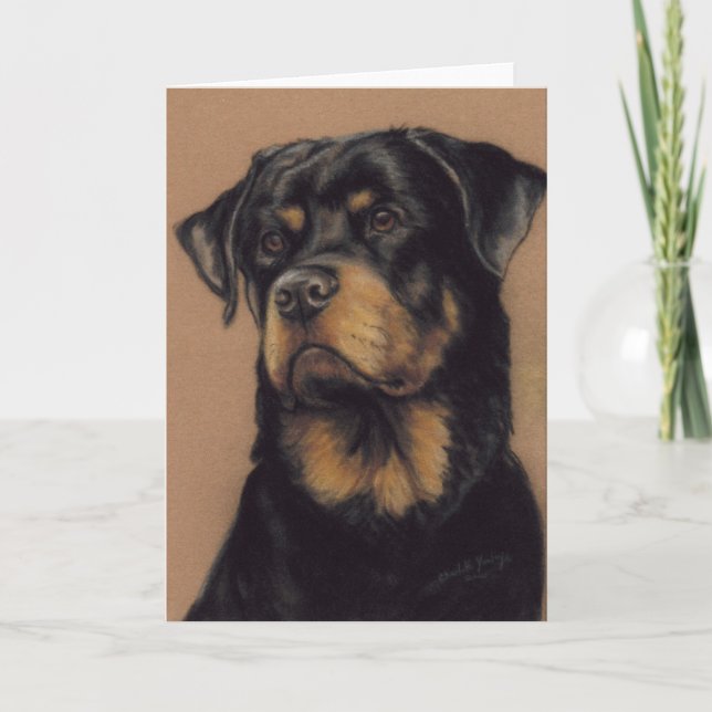 Kort för hälsning för Rottweiler hundkonst (Framsida)
