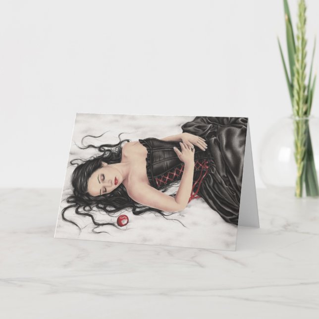 Kort för hälsning för snövitnedgång (Framsida)