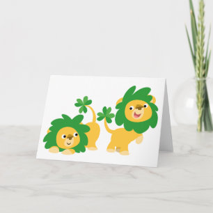 Kort för hälsning för st patrick's daytecknadlejon