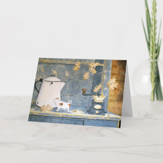 Kort för hälsning för stilleben för kaffeavbrott