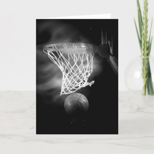 Kort för hälsning för svart- & vitbasketkonstverk