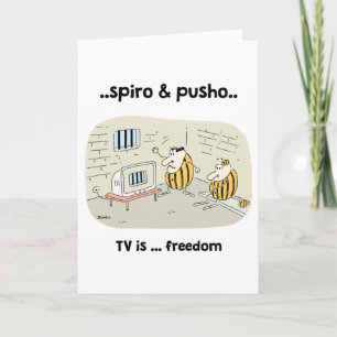 Kort för hälsning för tecknader för Spiro & Pusho