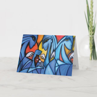 Kort för hälsning för tre blåttänglar