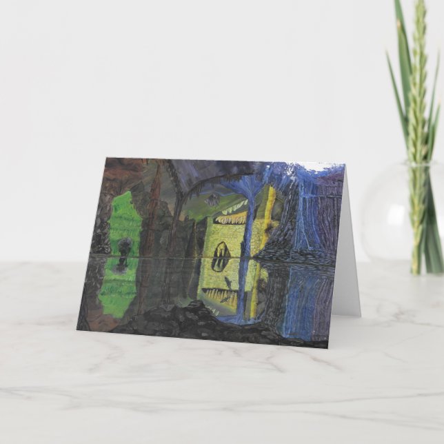 Kort för hälsning för trollgrotta tomt (Framsida)