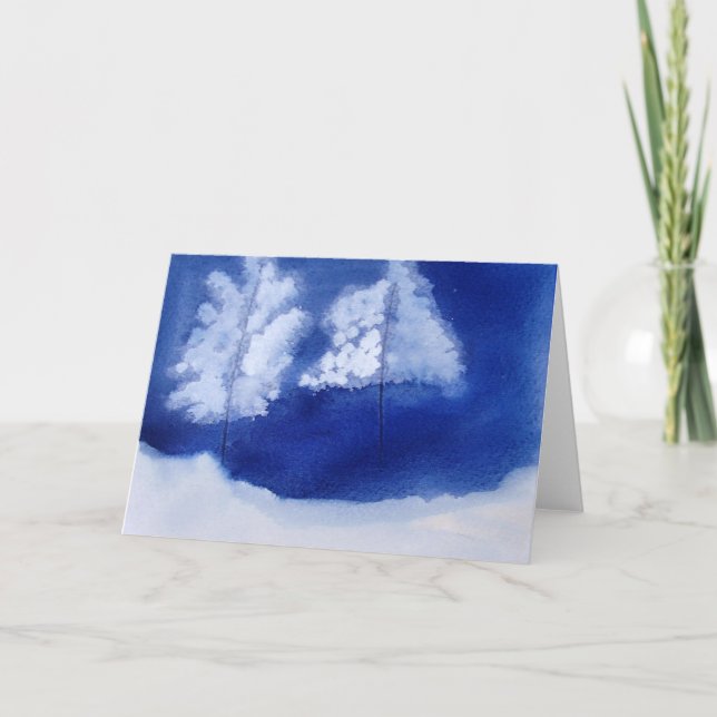 kort för hälsning för två vinterträdjul (Framsida)