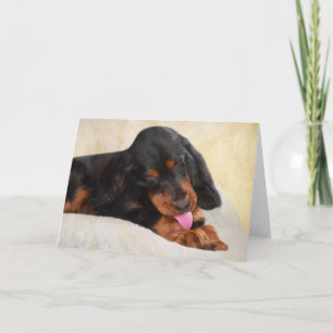 Kort för hälsning för valp för Gordon Setter