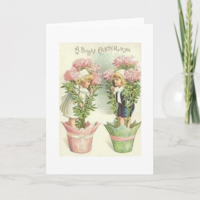 Kort för hälsning för Victorianbarnpåsk (Framsida)