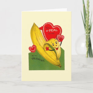 Kort för hälsning för vintagebananvalentin