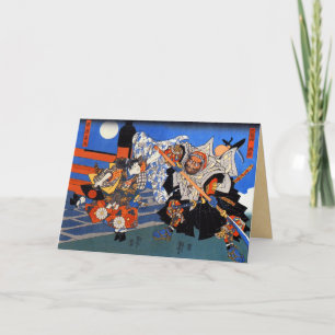 Kort för hälsning för vintageSamurai japanska