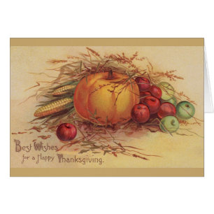 Kort för hälsning för vintagethanksgivingskörd