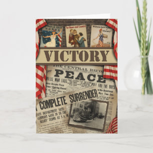 Kort för hälsning för WWI-"seger" Scrapbook