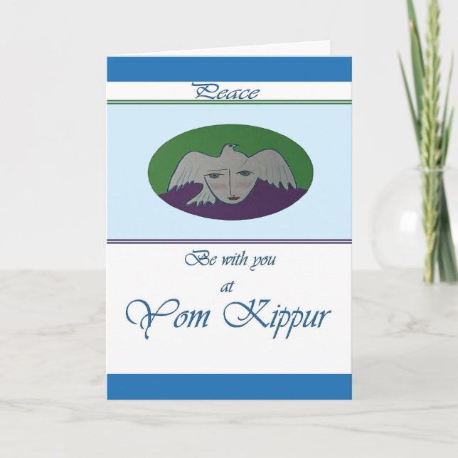 Kort för hälsning för Yom Kippur duvaansikte (Framsida)