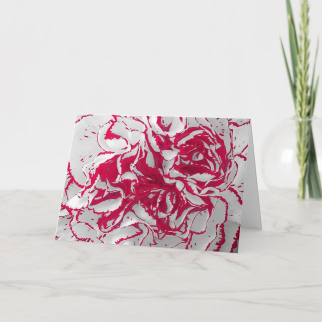 Kort för hälsning - Försändelse i rött och vitt (Framsida)