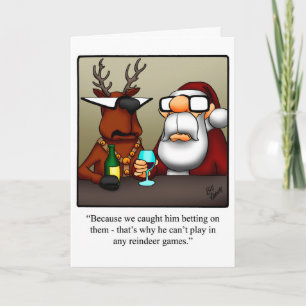 Kort för hälsning i julklapp i Humor