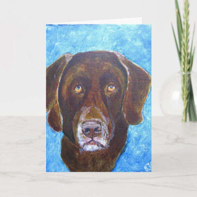 Kort för hälsning, konst för choklad-Hund (Framsida)