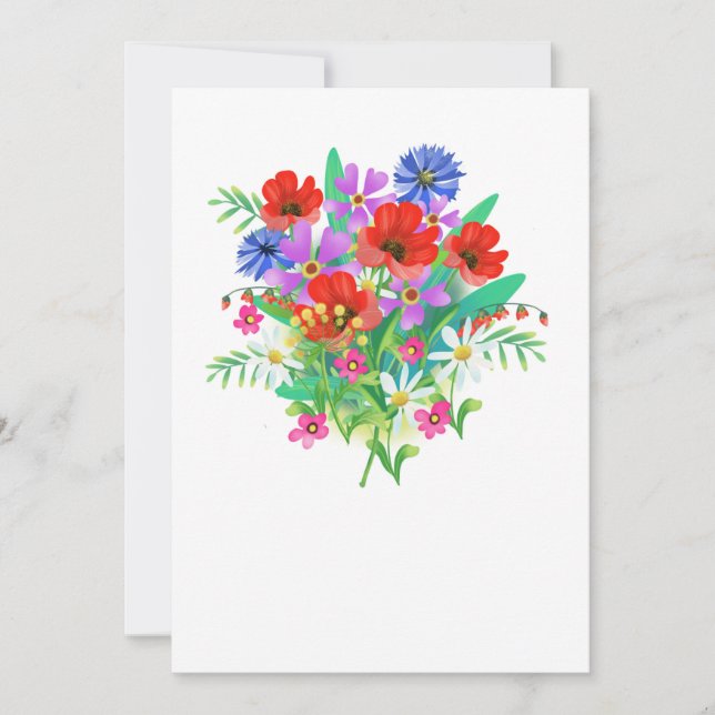Kort för hälsning med blomkål (Framsida)