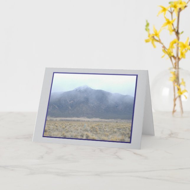 Kort för hälsning över berg (Gul blomma)