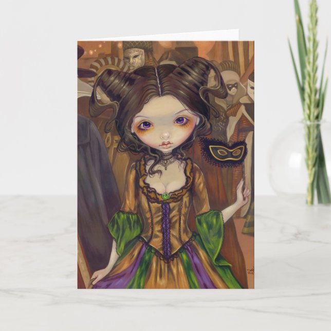 Kort för hälsning "på för maskeradbollen" (Framsida)