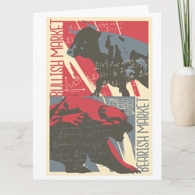 Kort för hälsning på Lagrar av bullish Bearish (Framsida)