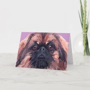 Kort för hälsning Pekingese "för tuff