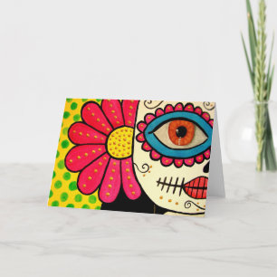 Kort för hälsning "Rosa Mexiicano"-Day of the dead