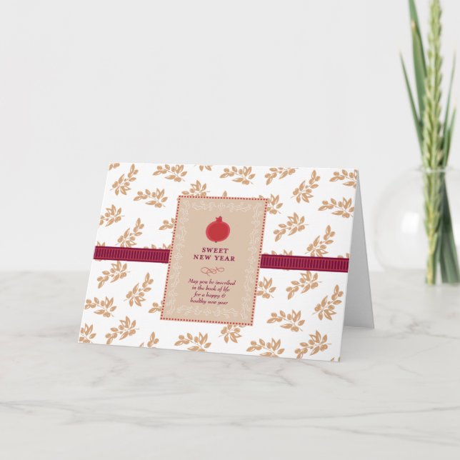 Kort för hälsning Rosh Hashanah sött för nytt år (Framsida)