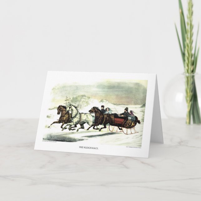 Kort för hälsning - Sleigh Tävling (Framsida)