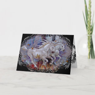 Kort för hälsning - Unicorn Autumn Springa