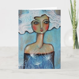 Kort för hälsning - Whimsical Girl Posing