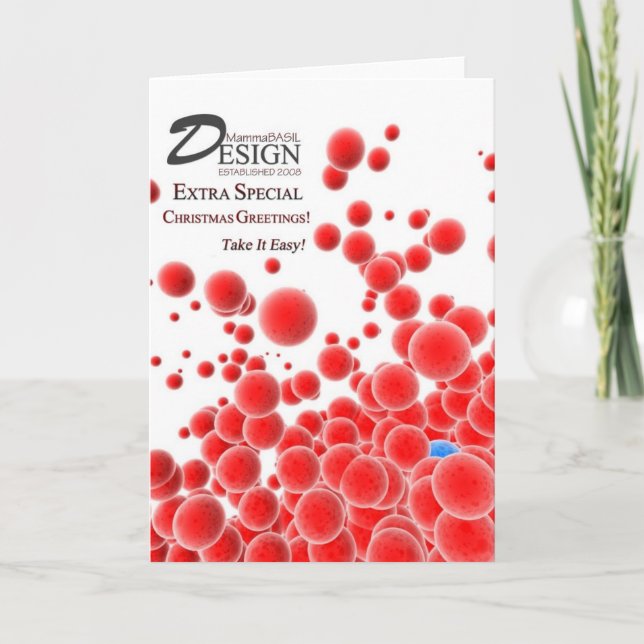 Kort för hälsningar för MammaBASIL designjul! (Framsida)