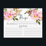 Kort för hämtning av Blommigt för rosa och Lila va<br><div class="desc">Mottagningskort för söt rosa & lila Blommigt. Kortets framsida har plats för receptitel,  från köket av & ingredienser. Baksidan har en linje för riktningar. Matchningsinbjudningar finns i vår butik</div>