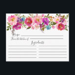 Kort för hämtning av färgen Watercolor Blommigt<br><div class="desc">Mottagningskort för söt rosa & lila Blommigt. Kortets framsida har plats för receptitel,  från köket av & ingredienser. Baksidan har en linje för riktningar. Matchningsinbjudningar finns i vår butik</div>
