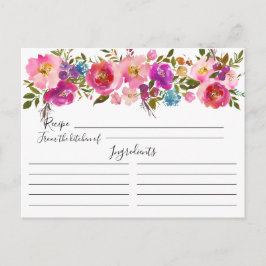 Kort för hämtning av färgen Watercolor Blommigt
