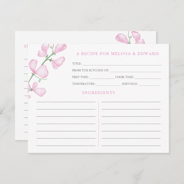 Kort för hämtning av Möhippa för elegant Rosa Flow (Fram/baksida)