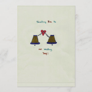 Kort för hand plockadebröllopinbjudan