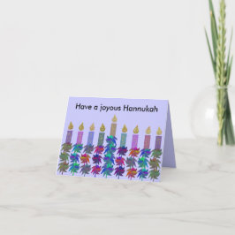 Kort för Hannukah blommamenora