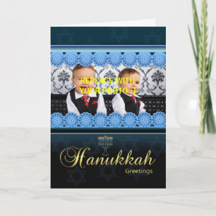 kort för hanukkah fotohälsning