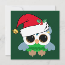 Kort för Helgdag Cute jul Uggla