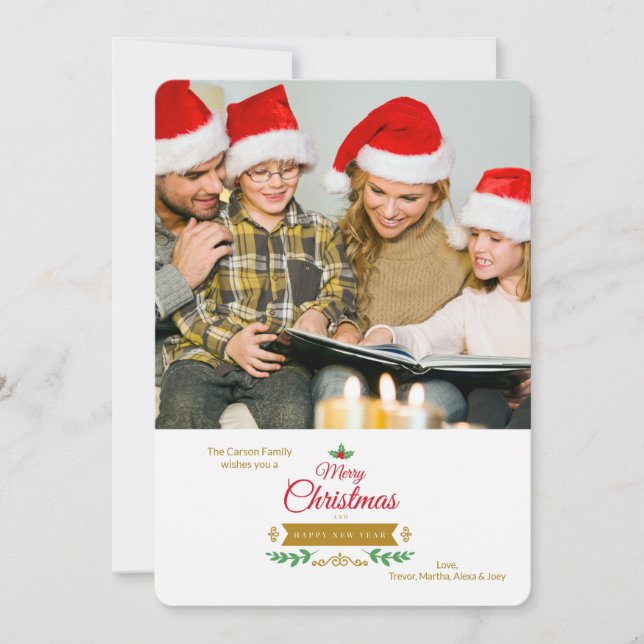 Kort för helgdag för foto för julinslag 1 (Framsida)