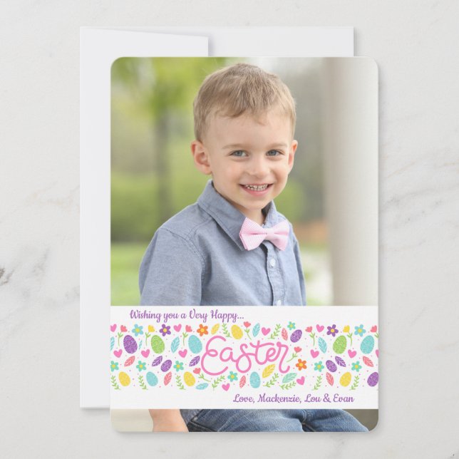 Kort för helgdag för foto för påskbaner 2 (Framsida)