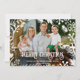 Kort för helgdag för fullt foto för vitjul