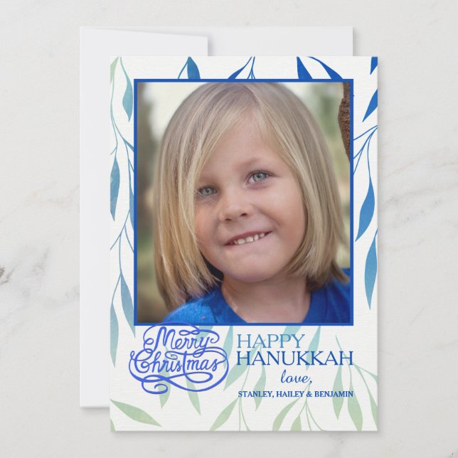 Kort för helgdag för Hanukkah Merrimentfoto (Framsida)