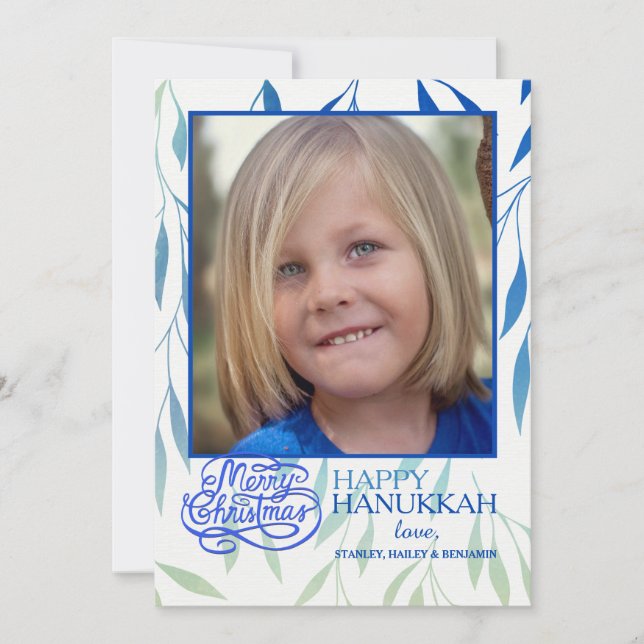 Kort för helgdag för Hanukkah Merrimentfoto (Framsida)