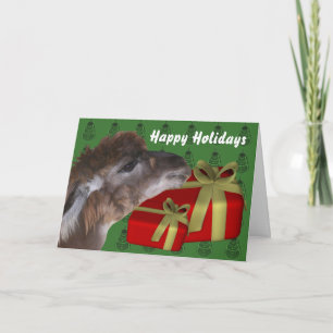 Kort för helgdag för jul för brun Llamalantgård